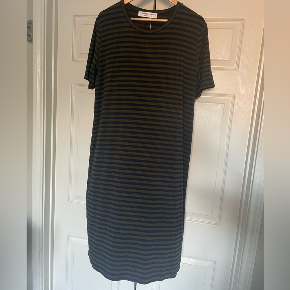 Sonnet James Heaven Dress Olive/Navy Stripe